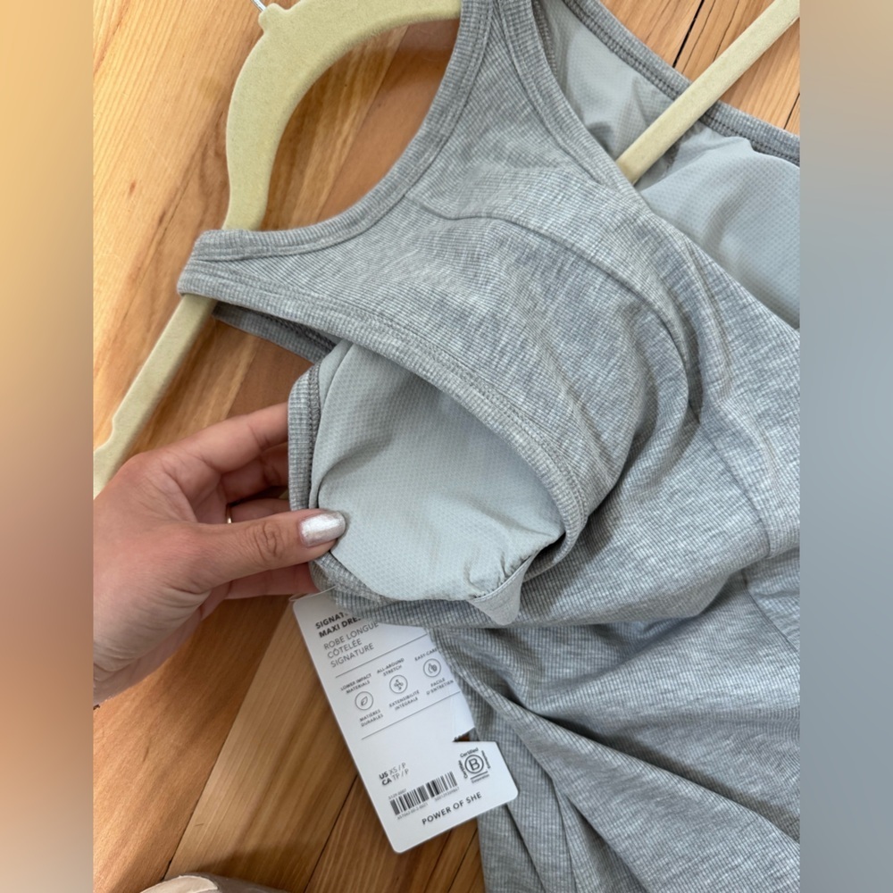 Athleta signature rib maxi dress in grey, size XS. Grey athletic dress - Picture 7 of 8
